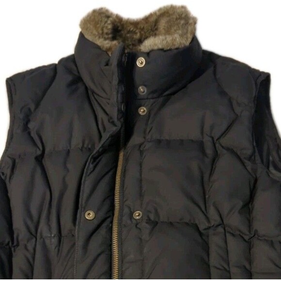 Eddie Bauer Women's Goose Down Puffer Vest Faux Fur Trim Outdoor Hiking Size M - Picture 2 of 10